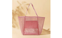 Breathable Mesh Tote Bag Structured Tote Bag with Inner Pocket Easy-Clean Portable for Beach