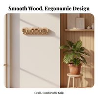 Long-Lasting Hardwood Wooden Hangboard Ergonomic Design Climbing Fingerboard Easy Setup Rock Climbing Training Board Wall-Mounted for Climbers, Beginners, Advanced Users, Home Gym, Indoor, Travel