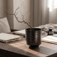 Aluminum Vase Decorative Metal Vase Lustrous Vessel for Decorators, Homeowners, Entryway