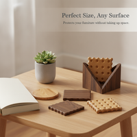 Creative Biscuit Wood Coasters for Mugs and Cups, Heat-Insulating Drink Mats