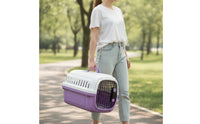 Pet Travel Carrier with Bowl Ventilated Solid-Sided Pet Carrier Easy to Carry Dog Crate for Cats, Small Dogs, Car Rides, Veterinarian Visits