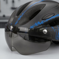 Smoked Visor Helmet with Face Visor Molded Shell Vented Cycle Helmet Ventilated