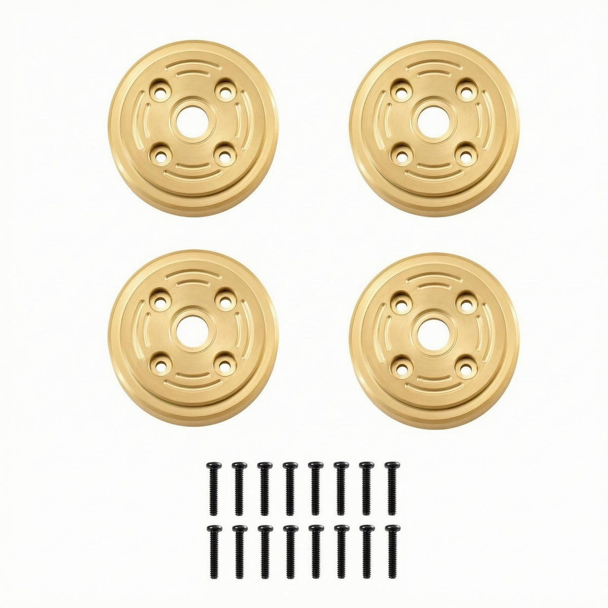 4 Pieces CNC Brass Mounting Weights Easy to Install Brass Crawler Weights Stable Crawler Wheel Weight