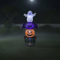 Outdoor Halloween Inflatable with Built-in Lights Lighted Halloween Decoration with Lights Giant Ornament Colorful for Garden