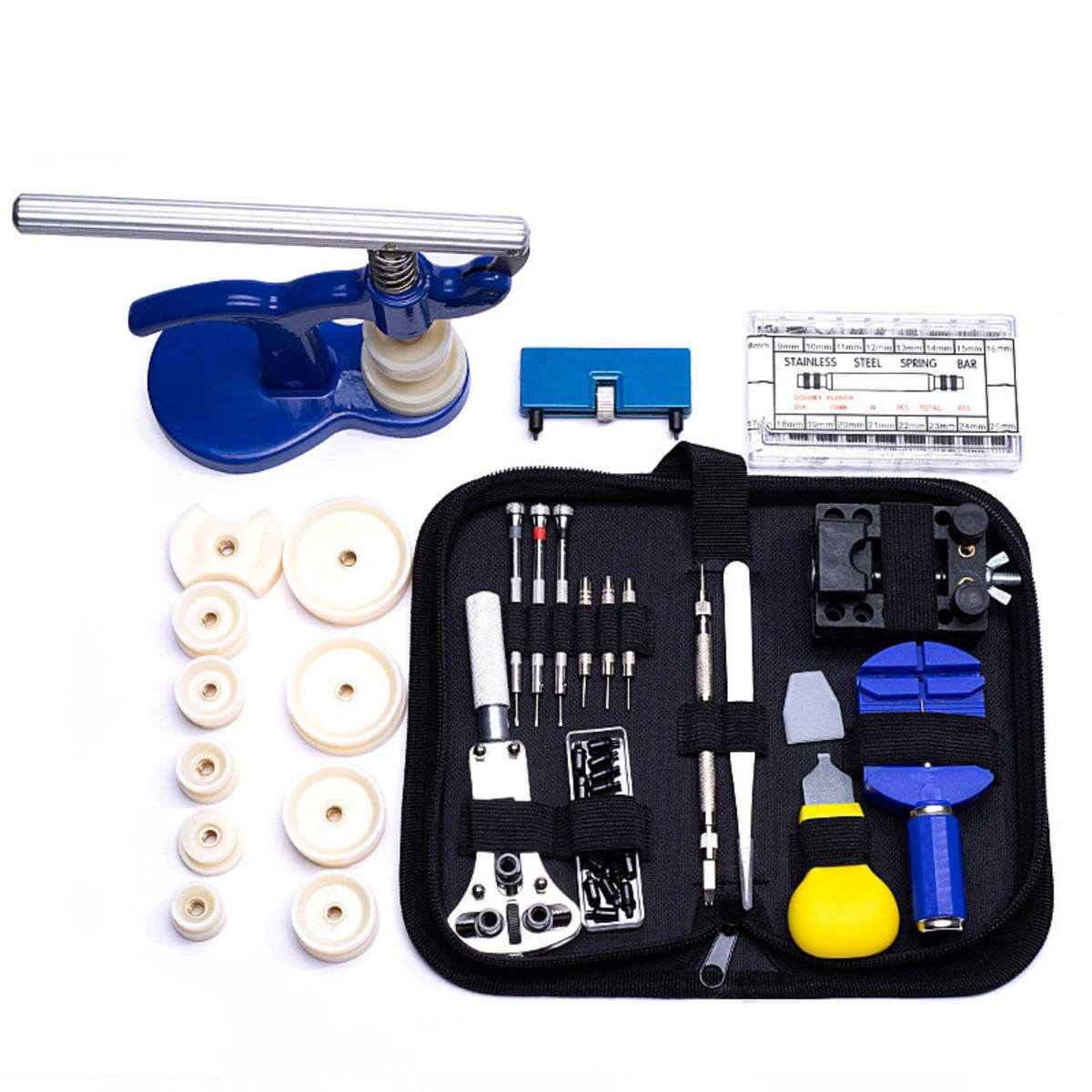 Portable Watch Repair Tool Kit with Case Organized Watch Repair Kit with Carrying Case Compact Complete for Hobbyists, Technicians, Home Maintenance, Bracelet Sizing