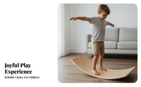 Sensory Training Wooden Balance Board Multifunctional Curved Mindful Stretching Board Unrestricted-Ended Play Natural Wood Balance Toy Versatile Use for Toddlers, Adults, Playroom