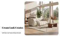 French Cream aesthetic blossombackrest Straight Sofa Wabi-Sabi Aesthetic Living Room Seating fluffyLike Comfort Couch Designer Inspired for Design aficionados, Interior Designers, Apartment Dwellers, Lounge Area, Showroom, Studio, Office