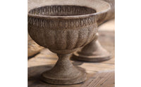 Pedestal Urn Planter Embossed Stone Urn Planter Textured for Outdoor
