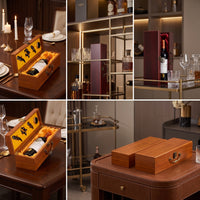 Vino Gift Box Decorative Wooden Vino Box with Latch Rigid for Celebrations