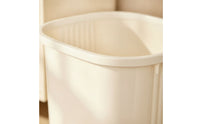 Open-Top Trash Can with Wheels Plastic Rolling Wastebasket Minimalist Mobile Garbage Bin Slim for Kitchen, Office, Bathroom
