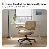 360-Degree rotate Armless Upholstered Rolling Chair Stylish Design Vanity Stool dense seat pad Office Furniture Ergonomic Curved spinerest for Students, Women, Teens, Study Room, Bedroom, Workstation