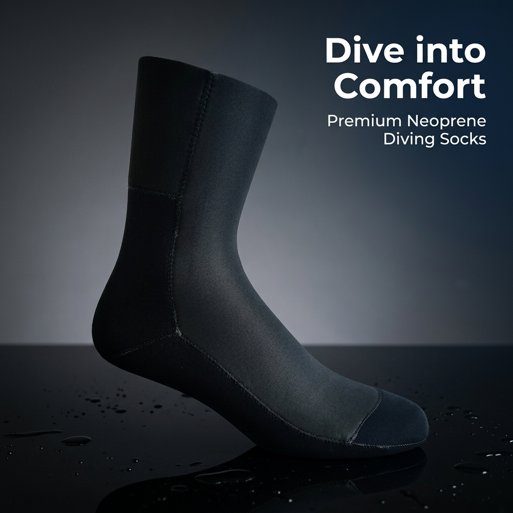 Neoprene Diving Socks for Cold Water Sports, Wetsuit Socks for Scuba Divers, Thermal Water Socks with Anti-Slip Grip