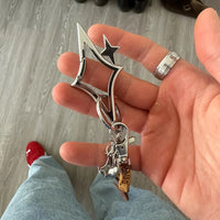 Five-Pointed Star Metal Carabiner Keychain with Zinc Alloy Press Spring Buckle, Bag Charm, Graduation Gift