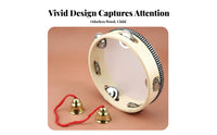 Lightweight Design Ribboned Tambourine Portable chime Drum with Ribbons Traditional and design Dance Accessory Easy to Play for Childregardingn, artists, Beginners, regardinghearsal, Party, Photo Shoots, Karaoke