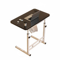 Mobile with Wheels Rolling C-Shaped Table Space-Saving Adjustable C-Shaped Side Desk Spacious Desktop Bedroom Furniture Rounded Corners for Apartment Dwellers, Telecommuting Workers, Students, Small Areas, Living Room, Home Office