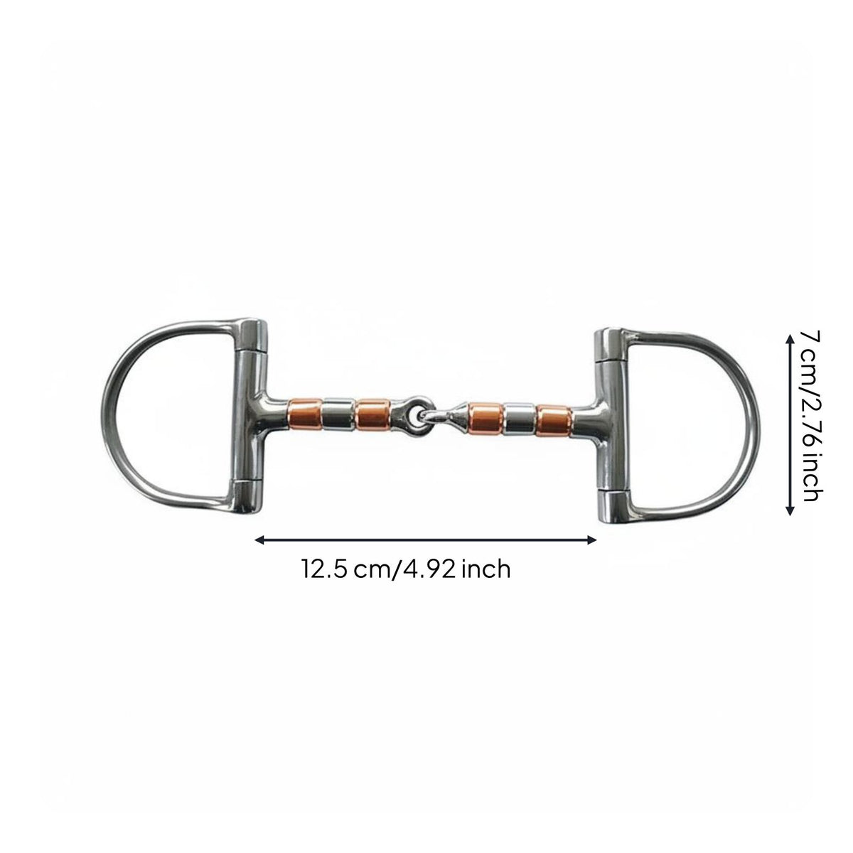 D-Shaped Bit with Copper Rollers Gentle Pressure Copper Roller Horse Bit Responsive Connection Animal Tack for Equestrians
