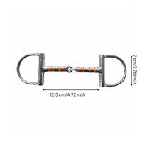 D-Shaped Bit with Copper Rollers Gentle Pressure Copper Roller Horse Bit Responsive Connection Animal Tack for Equestrians