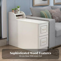 Nordic aesthetic Narrow Storage Cabinet Space-Saving Side Table multipurpose Household Furniture Rounded Corners for Apartment Dwellers, Homeowners, Students, Living Room, Small Spaces, Entryway, Home Office