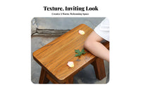 Rustic Design Rectangular Wooden Stool Multi-Purpose Backless Wooden Seat Sturdy Construction Small Bench Space-Saving for Homeowners, Apartment Dwellers, Entryway, Living Room, Bedroom, Bathroom