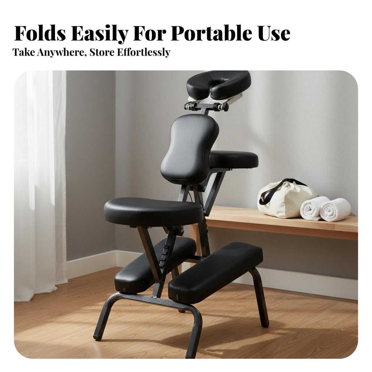 Portable Massage Chair Multi-Functional Foldable Remedial Chair Ergonomic Design Adjustable Kneeling Support Chair for Beauticians, Spas