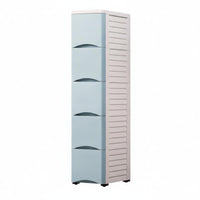 Space Saving Slim Space Cabinet Sturdy Construction 5-Drawer Slim Organizer Easy Assembly Narrow Chest of Drawers Large Capacity for Apartment Dwellers, Homeowners, Small Areas, Kitchen, Bathroom, Dorm Room