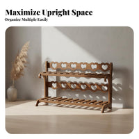 Sturdy Construction Multi-Tier Flower Rack Space Saving Multi-Tier Wood Plant Shelf Strong Load-Bearing Wooden Plant Shelf Easy Assembly for Gardeners, Homeowners, Balcony, Living Room, Indoor, Bedroom