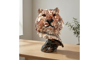 Head Figurine Freestanding Animal Bust Decorative Sculpture with Base for Office Desk, Beverage Cabinet, Entryway