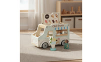 Early Learning Ice Cream Wagon Stroller Interactive Pretend Ice Cream Truck Child-Safe Materials Wooden Baby Stroller Sturdy for Toddlers, Babies, Indoor Play, Nursery