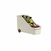 Wheeled Cabinet Basket With casters Rolling cart Easy Pull-accessible for Refrigerator