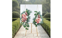 2 Pieces Reusable Wedding Welcome Sign Garland Easy to Hang Artificial Blossom Swag No Maintenance Eucalyptus Flower Swag Realistic Look for Brides