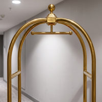 Hotel Luggage Trolley Stainless Steel Hotel Luggage Cart Smooth-Rolling Cart for Attendants, Lobbies