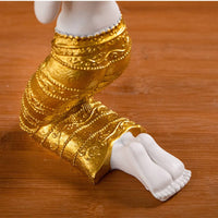 2 Pieces Kneeling Buddha Statue Southeast Asian Style Southeast Asian Buddha Statue Meditation Ornamental Piece House Ornament for Restaurant