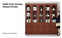 Chinese design Display Cupboard Traditional Asian Aesthetic Storage Furniture See-Through Panel Doors display cabinet for Homeowners, Study Room, Home Library