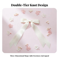 Lustrous Ribbon Knot Jaw Fastener Elegant Design Long Ribbon Knot Fastener Soft and Comfortable All-Matching Hues for Women