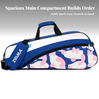 Badminton Racket Bag Detachable Shoulder Strap 4-Racket Bag Front Zippered Pocket