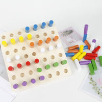 Educational Pegboard Toy Cylindrical Pegs Color Sorting Toy Bright Colors