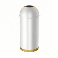Trash Bin with Domed Top Cylindrical Trash Can with Domed Lid Easy to Clean Open Top Waste Bin for Cafes