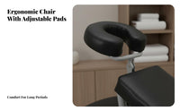 Foldable Permanent Makeup Chair Multi-Angle Adjustment Ergonomic Permanent Makeup Chair Dense Foam Adjustable Wellness Seat for Estheticians