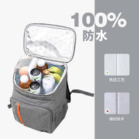 Oxford Cloth Double Shoulder Insulated Lunch Bag Outdoor Cooler Backpack Leak-Proof Picnic Bag