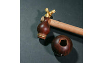 Screw Top Lid Jujube Wood Gourd Container Storage Locket Personal Accessory for Keychain