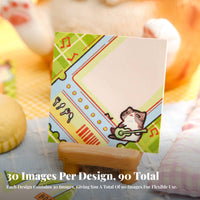 90 Sheets Cute Cat Memo Pad Set Easy to Paste & Remove Cat Y Notes Set Adorable Design Cartoon Y Notes for Kids, Teenagers, School, Home, Books