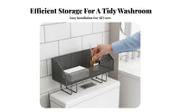 Over the Toilet Storage Rack No-Tool Toilet Top Storage Basket Bathroom Space Space-Efficient Shelf Multipurpose for Renters
