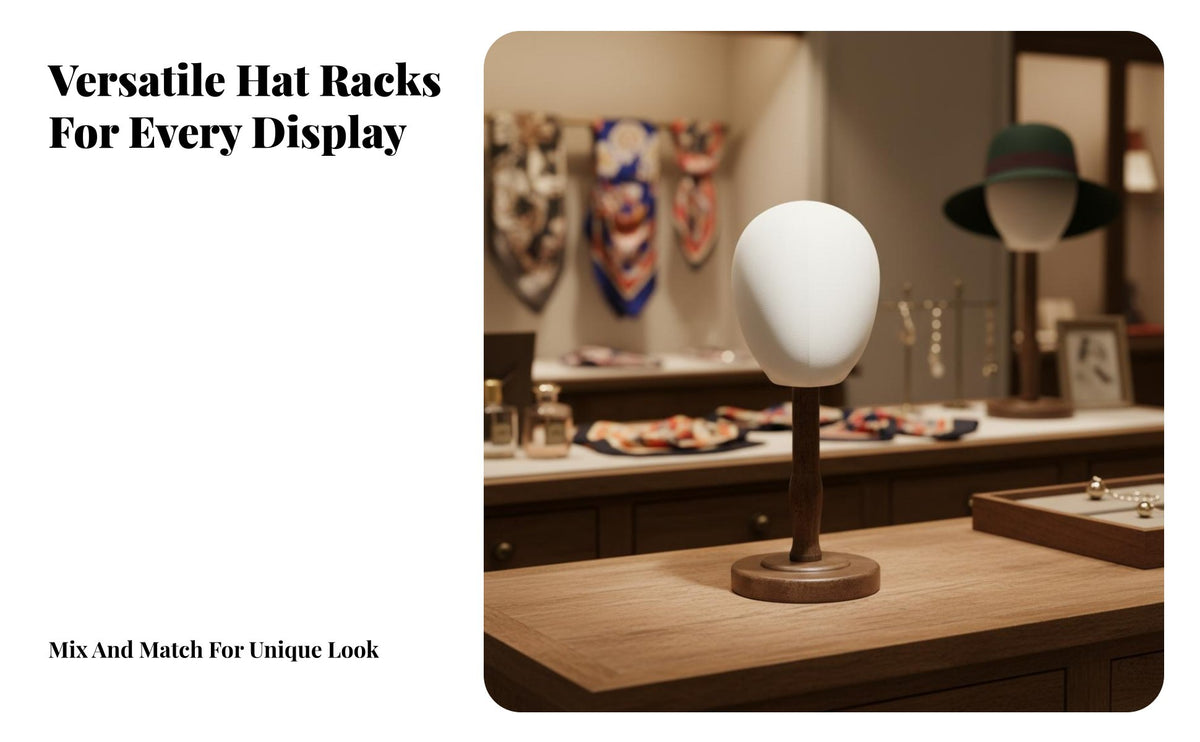 Tabletop Hat Stand Sturdy & Stable Base Vintage Hat Display Stand Dome Shape Retention Tabletop Cap Rack for Shop Window, Closet Organization