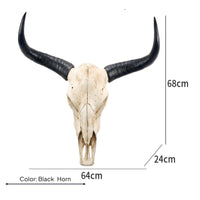 Vintage Finish Bison Head Wall Mount Rustic Faux Bison Skull Decor Realistic Creature Skull Wall Decor Resin for Bar, Restaurant