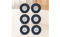 6 Pieces 1:12 1:16 RC Wheel and Tire Set Rugged Surface Design RC Wheels with Metal Hubs Rough-Terrain
