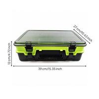 Rectangular Fishing Storage Two-Layer Tackle Box Secure Latch Compartmented Lure Box