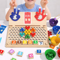 Made of Wood Arithmetic Teaching Aid Develops Fine Physical Skills Wooden Number Manipulative Board Hand-Eye Coordination Counting Learning Toy Multi-Functional for Kindergarteners, Preschoolers, Toddlers, Classroom, Homeschooling