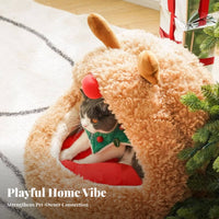 Warm Soft Cat Cave Washable Cat Cave Bed All Seasons for Small Dog Owners, Indoors, Living Room, Bedroom