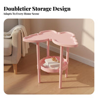 Space-Saving Butterfly-Shaped Side Table Modern Design Home Furnishing Lightweight Storage Stand Easy to Assemble for Apartment Dwellers, Young Adults, Living Room, Bedroom, Dormitory, Balcony