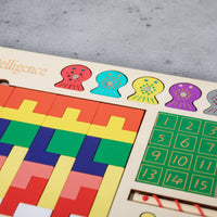 Spatial Awareness Wooden Tangram Game Fine Movement Skills Wooden Tangram Set Child-Centered Approach Multifunction Learning Game Safe Sanded Wood for Preschool, Kindergarten